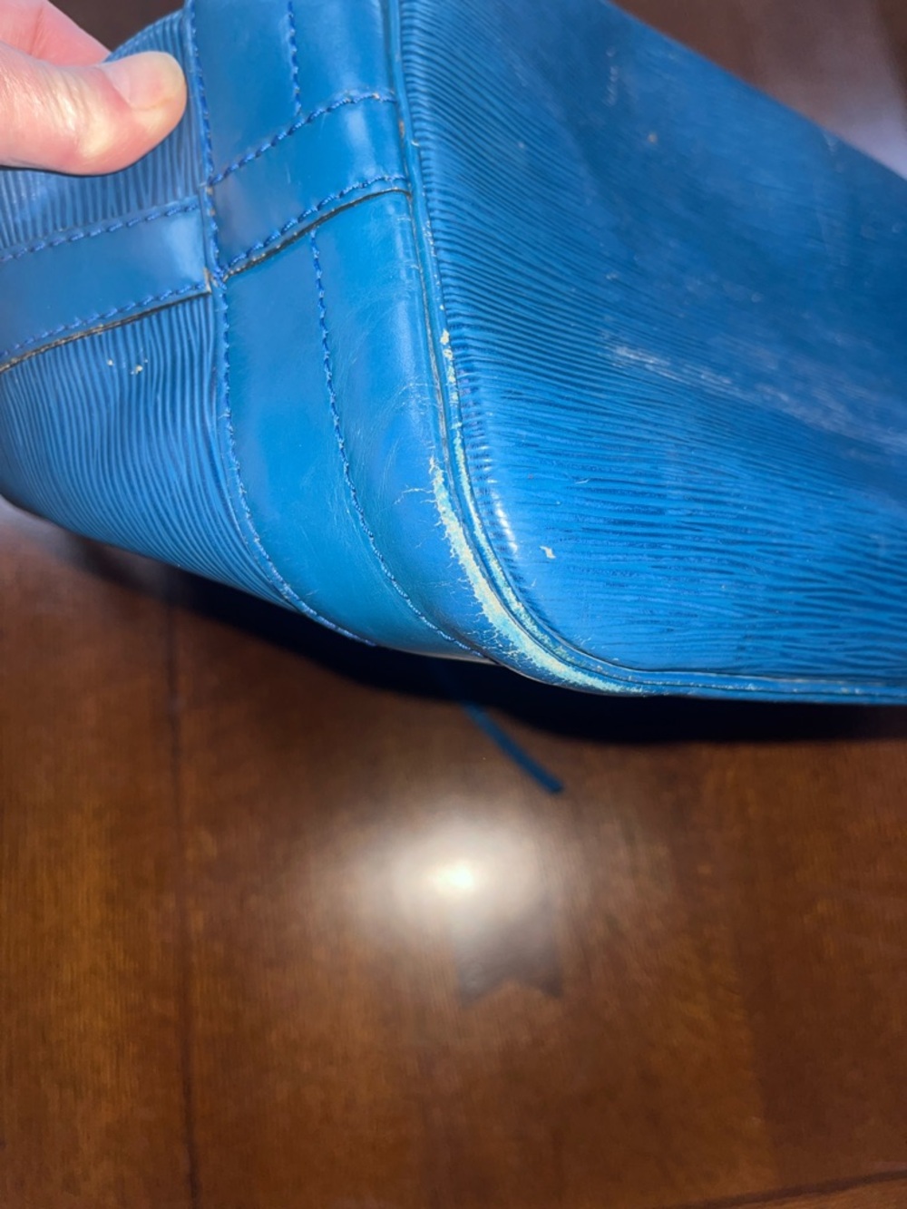 Louis Vuitton Blue Epi Leather Drawstring Hobo - Picture 9 of 16